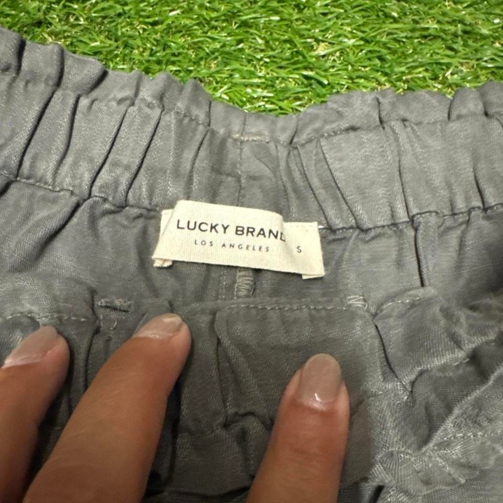 Grey high-waisted lucky brand shorts with tie waist #highwaistedshorts sz - Picture 5 of 7